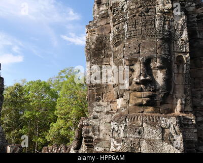 Primo piano di quattro facce tempio di Angkor Wat siem reap Cambogia Foto Stock