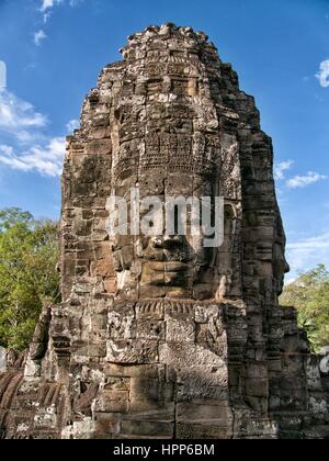 Primo piano di quattro facce tempio di Angkor Wat siem reap Cambogia Foto Stock