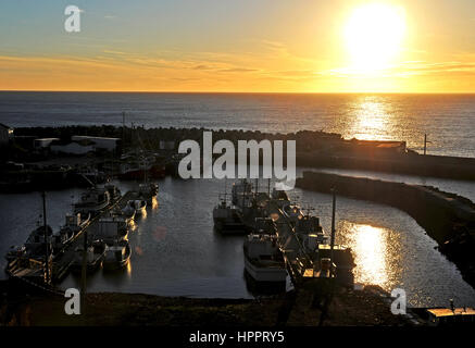 St Brides tramonto, Avalon Terranova Foto Stock