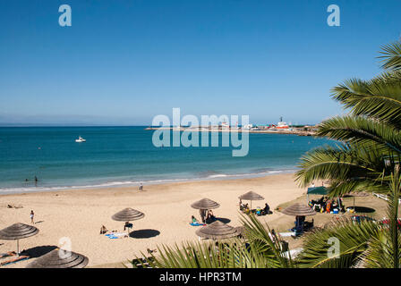 Una spiaggia tranquild in Mossel Bay, Sud Africa Foto Stock