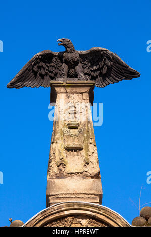 L'Europa, Germania, Colonia, eagle su una vecchia lastra tombale al cimitero Melaten. Foto Stock