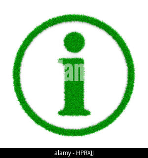 Erba verde informazioni forma del simbolo su sfondo bianco 3D illustrazione Foto Stock
