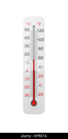 Termometro isolati su sfondo bianco 3D illustrazione Foto Stock