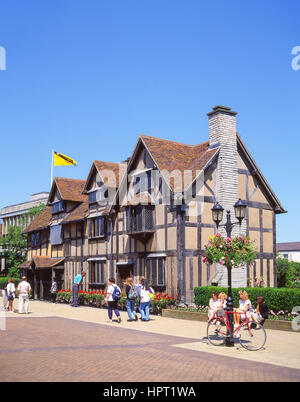 Luogo di nascita di Shakespeare, Henley Street, Stratford-upon-Avon, Warwickshire, Inghilterra, Regno Unito Foto Stock