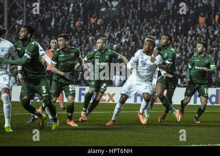 Copenhagen, Danimarca. Il 23 febbraio, 2017. Mathias Jørgensen (25) di FC Copenhagen visto durante l'Europa League round di 32 match tra FC Copenhagen e Ludogorets Razgrad a Telia Parken. Credito: Gonzales foto/Alamy Live News Foto Stock