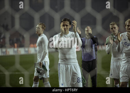 Copenhagen, Danimarca. Il 23 febbraio, 2017. Uros Matic di FC Copenhagen visto durante l'Europa League round di 32 match tra FC Copenhagen e Ludogorets Razgrad a Telia Parken. Credito: Gonzales foto/Alamy Live News Foto Stock