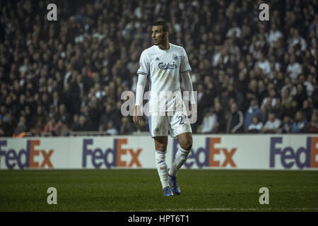 Copenhagen, Danimarca. Il 23 febbraio, 2017. Youssef Toutouh (24) di FC Copenhagen visto durante l'Europa League round di 32 match tra FC Copenhagen e Ludogorets Razgrad a Telia Parken. Credito: Gonzales foto/Alamy Live News Foto Stock