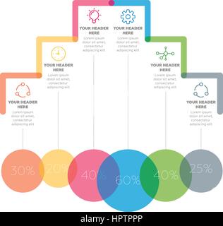 Elementi Infographics. Le sei fasi del processo Illustrazione Vettoriale