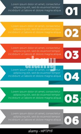 Elementi Infographics. Le sei fasi del processo Illustrazione Vettoriale