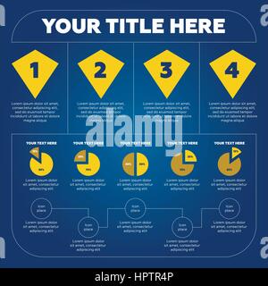 Elementi Infographics - grafico a torta, 4 fasi Illustrazione Vettoriale