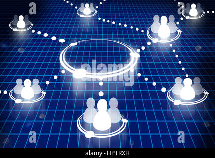 Sociale diagramma di rete Foto Stock
