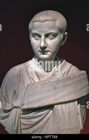 L'imperatore Gordiano III - Marcus Antonius Gordianus Pio Augusto 225 AD - 244 D.C. fu imperatore romano dal 238 D.C. al 244 D.C. All'età di 13, divenne il più giovane legale unico imperatore romano per tutta l'esistenza del regno romano impero. Roma , Italia , Foto Stock