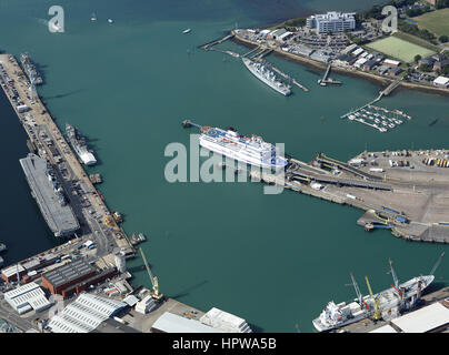 Vista aerea della zona di Portsmouth compresi alcuni dei grandi attrazioni. Foto Stock