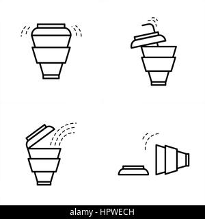 Piatto icona web. Tazza da caffè in stile linea Illustrazione Vettoriale