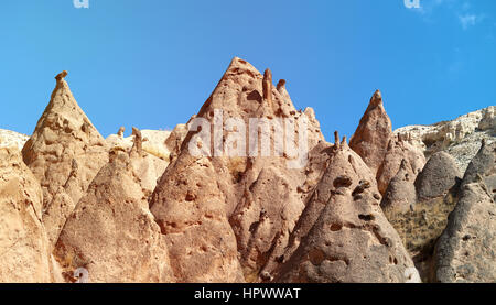 Belle montagne in Turchia in Cappadocia fotografato in close-up Foto Stock