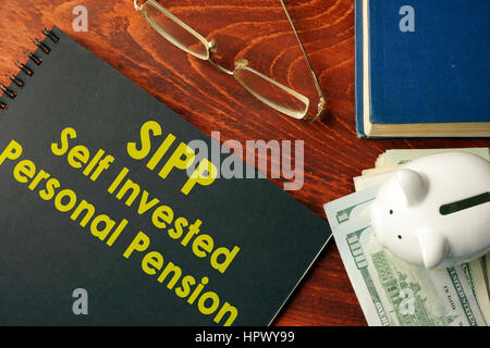 Prenota con titolo SIPP (Self investito pensione personali) Foto Stock