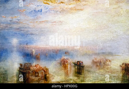 JMW Turner "Approccio a Venezia', olio su tela, 1844 Foto Stock