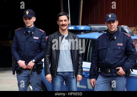 Roma, Italia. 24 Febbraio, 2017. Attore italiano Peppino Mazzotta durante il photocall per presentare i nuovi episodi di narrativa italiana Il Commissario Montalbano Credito: Matteo Nardone/Pacific Press/Alamy Live News Foto Stock