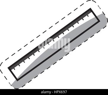 Righello arnese scuola linea sottile Illustrazione Vettoriale