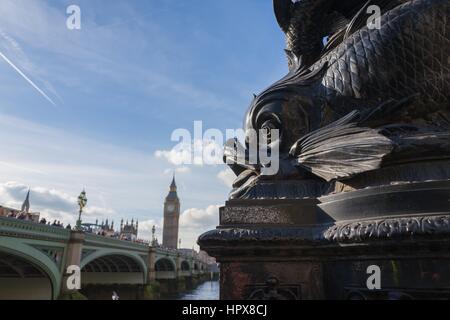 Dolphin standard della lampada Foto Stock