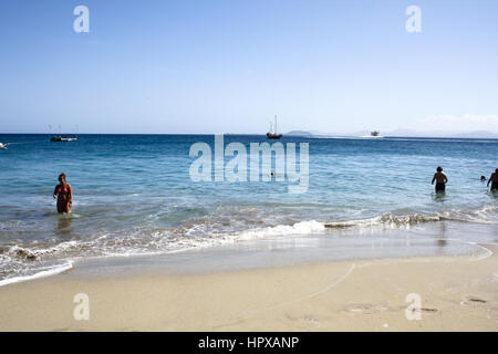 Settembre 18th, 2012, Playa Blanca, Lanzarote, Spagna - La città più meridionale dell'isola spagnola di Lanzarote, parte del comune di Yaiza. Foto Stock