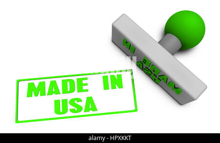 Made in USA il timbro o Chop sul concetto di carta in 3D Foto Stock