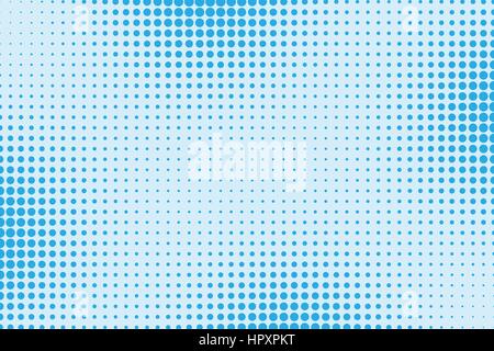 Halftone pattern puntiforme come sfondo. Fumetto pop art style punti blu texture vettoriali per il vostro design Illustrazione Vettoriale