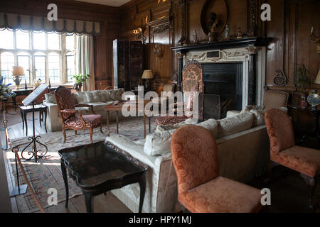 Londra, Inghilterra - Luglio 12, 2016 tipico interno del castello inglese. Il Castello di Leeds sala seminario Foto Stock