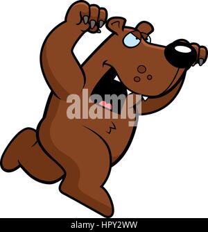 Un cartoon recare in esecuzione per attaccare con artigli fuori. Illustrazione Vettoriale