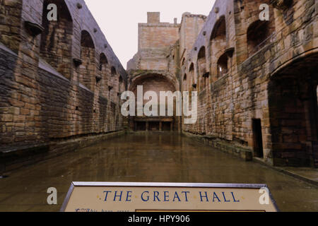 Il grande salone interno Linlithgow Palace il luogo di nascita di Maria Regina di Scozia Foto Stock