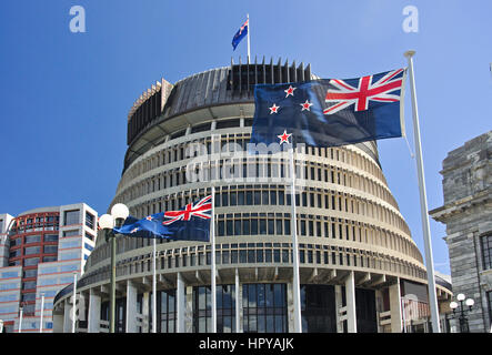 Nuova Zelanda governo "alveare' edificio del Parlamento. Lambton Quay, Wellington, Regione di Wellington, Isola del nord, Nuova Zelanda Foto Stock