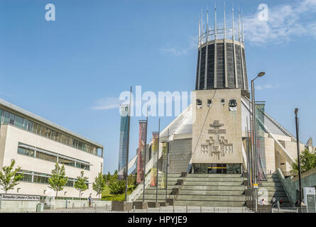 Liverpool Metropolitan Cathedral of Christ the King è una cattedrale cattolica romana di Liverpool, Merseyside, Inghilterra Foto Stock