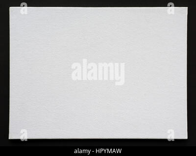White tela vuota sul telaio di cartone nero. La texture? Sfondo e template Foto Stock