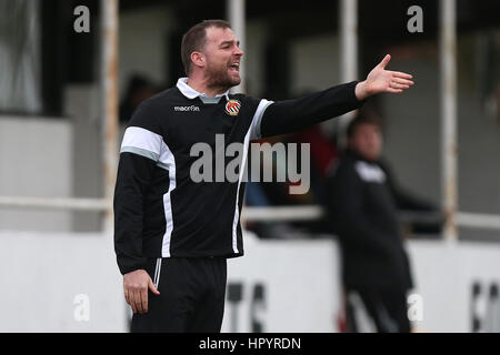 Heybridge manager Jody Brown durante Heybridge rondoni vs AFC Hornchurch, Ryman League Division 1 Nord il calcio al Texo Stadium, Scraley strada su 25 Foto Stock