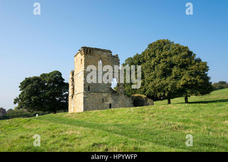 Ayton castello, un centro medievale fortificata di Manor House in West Ayton, North Yorkshire, Inghilterra. Foto Stock