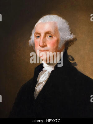 George Washington da Gilbert Stuart, olio su legno, c.1821 Foto Stock