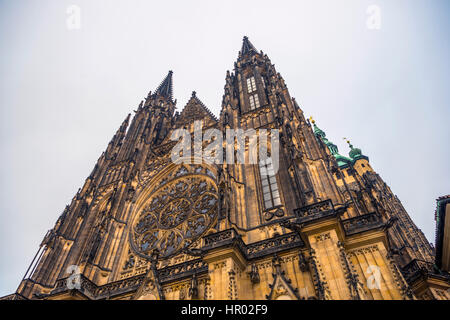 Cattedrale di San Vito, la Cattedrale di San Vito, il Castello di Praga, Hradčany, il quartiere del Castello, Praga, Repubblica Ceca Foto Stock