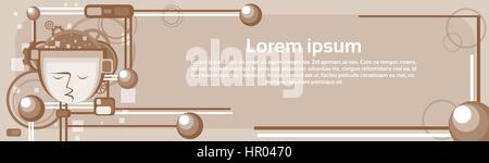 Moderno Robot maschera futuristica tecnologia del meccanismo Illustrazione Vettoriale