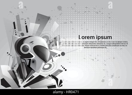 Moderno Robot maschera futuristica tecnologia del meccanismo Illustrazione Vettoriale