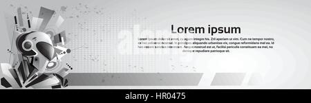 Moderno Robot maschera futuristica tecnologia del meccanismo Illustrazione Vettoriale