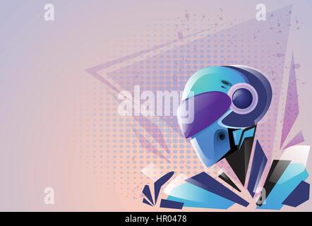 Moderno Robot maschera futuristica tecnologia del meccanismo Illustrazione Vettoriale