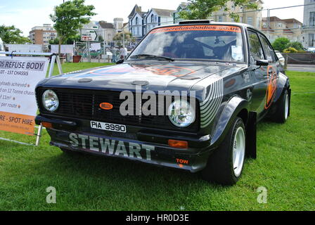 Ford Escort MK2 rally auto parcheggiate sul display Foto Stock