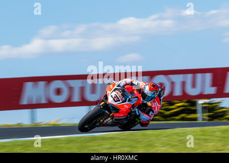 Melbourne, Australia. Il 26 febbraio 2017. Marco Melandri #33 (ITA) durante il 2017 MOTUL FIM Superbike World Championship, Australia il 26 febbraio 2017. Credito: Dave Hewison sport/Alamy Live News Foto Stock