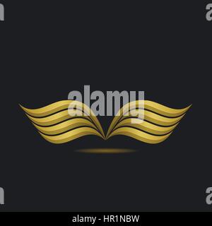 Golden Wings emblema Illustrazione Vettoriale