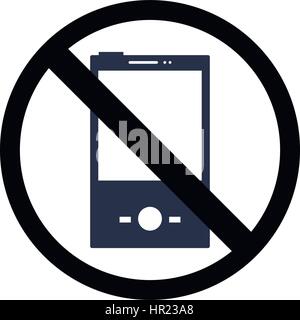 Nessuna icona telefono illustrato su sfondo bianco in vettore Illustrazione Vettoriale