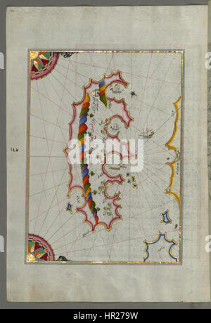 Piri Reis - Mappa dell'isola di Mljet Dubrovnik Off - Walters W658153A - Pagina completa Foto Stock