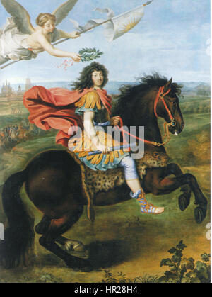 Pierre Mignard - Ludwig XVI. zu Pferde - hi res 1200dpi Foto Stock