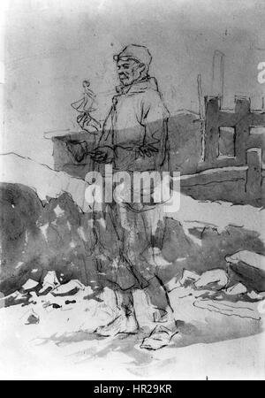 Paul Gavarni - dodici mesi - Gennaio - Walters 371463 Foto Stock