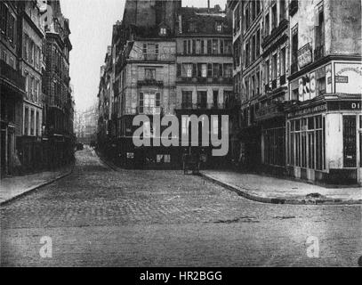 Piazza de l'École a Parigi, vista dal Quai du Louvre, nella seconda metà del XIX secolo, di Charles Marville, un fotografo francese. Foto Stock