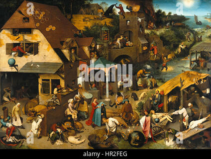 Pieter Brueghel il Vecchio - l'olandese proverbi - Google Art Project Foto Stock